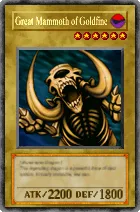 Carta Great Mammoth of Goldfine - Yu-Gi-Oh! Forbidden Memories