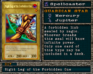 Detalhes da carta Right Leg of the Forbidden One