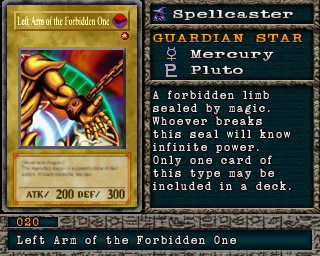 Detalhes da carta Left Arm of the Forbidden One