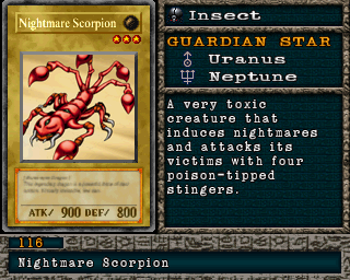 Detalhes da carta Nightmare Scorpion