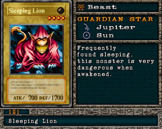 Detalhes da carta Sleeping Lion