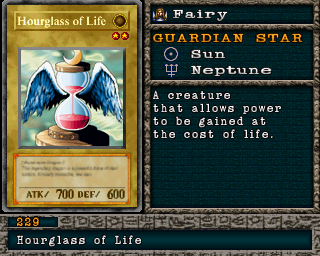 Detalhes da carta Hourglass of Life
