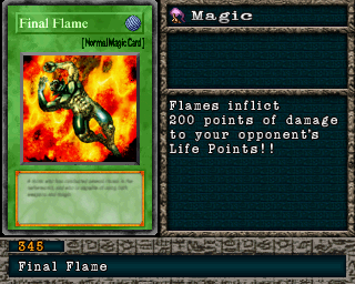 Detalhes da carta Final Flame