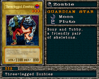 Detalhes da carta Three-legged Zombies