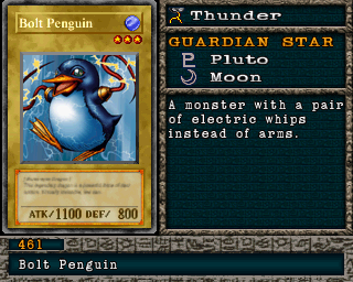 Detalhes da carta Bolt Penguin