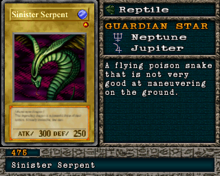 Detalhes da carta Sinister Serpent