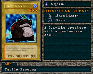 Detalhes da carta Turtle Raccoon