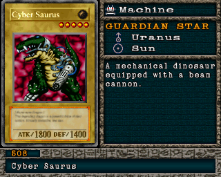 Detalhes da carta Cyber Saurus