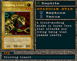 Detalhes da carta Drooling Lizard