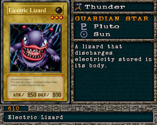 Detalhes da carta Electric Lizard