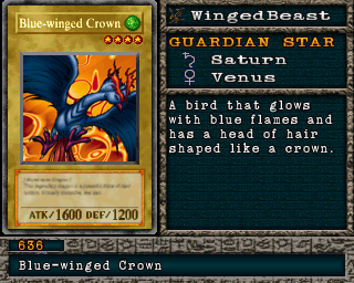 Detalhes da carta Blue-winged Crown