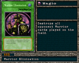 Detalhes da carta Warrior Elimination