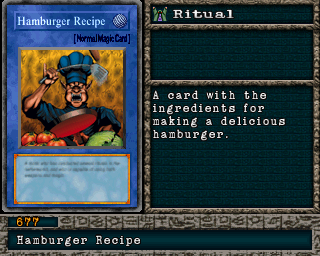 Detalhes da carta Hamburger Recipe