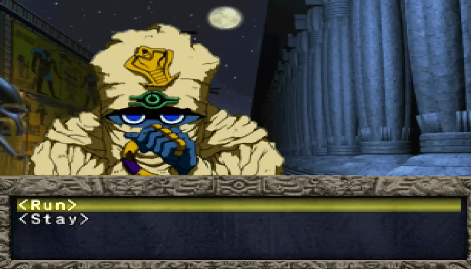 Simon entregando o Millennium Puzzle em Forbidden Memories