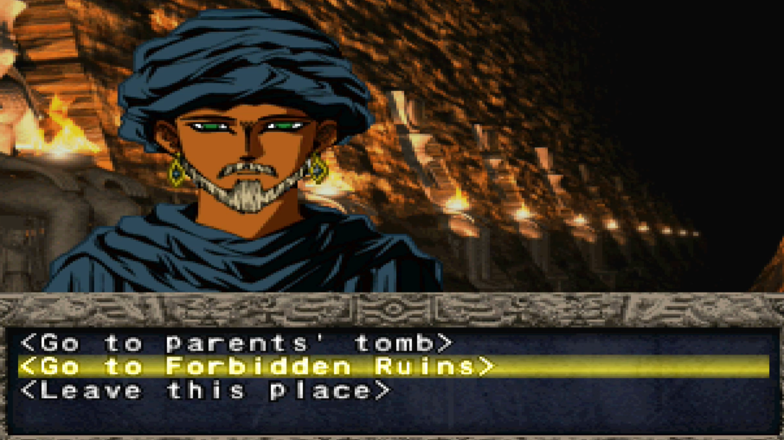Encontro com Sadin em King's Valley em Forbidden Memories