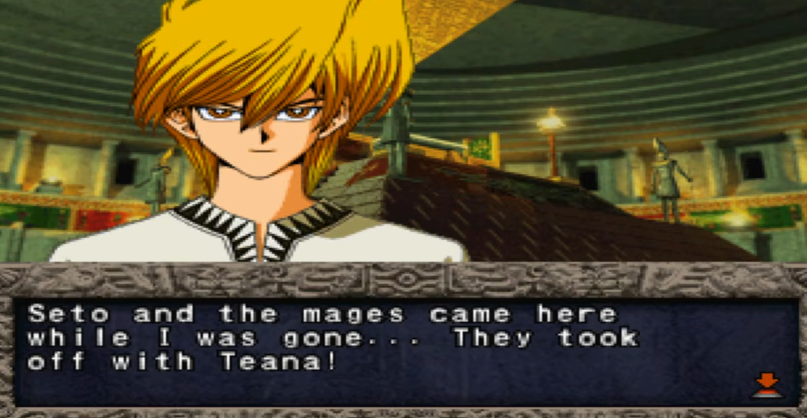 Jono informa sobre o sequestro de Teana em Forbidden Memories
